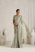 Bud Green Mirror Handwork Saree with Mirrior work Silk Blouse