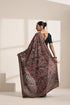 Navy Blue Georgette Embroidered Saree for Women