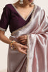 Rose Gold Silk Organza Saree with Lampi Lace Border