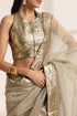 Ivory Crush Saree and Mettalic Gold Border