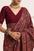 Maroon Georgette Embroidered Saree for Women