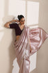 Rose Gold Silk Organza Saree with Lampi Lace Border