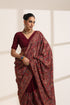 Maroon Georgette Embroidered Saree for Women