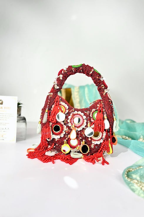 Chandni Mirror Bag Red