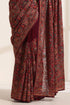 Maroon Georgette Embroidered Saree for Women