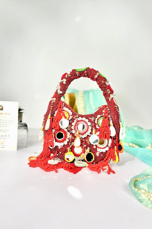 Chandni Mirror Bag Red