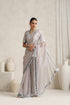 Klishaaart Dove Grey Mirror Work Saree with work Silk Blouse