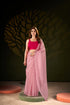 Baby Pink Flower Print saree