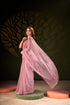 Baby Pink Flower Print saree