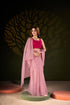 Baby Pink Flower Print saree