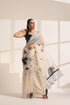 Cream Silk Organza Saree with Sequin Lace Pallu