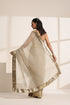 Ivory Saree With Golden lace And Crush Fabric