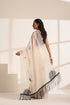 Cream Silk Organza Saree with Sequin Lace Pallu