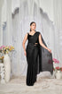 Black Crush Satin Saree