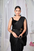 Black Crush Satin Saree