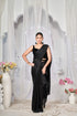 Black Crush Satin Saree