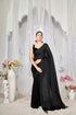 Black Crush Satin Saree