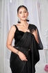 Black Crush Satin Saree