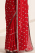 Red Pure Silk Saree with Embroidery and Golden Lace Border