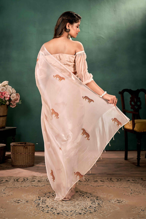 A Pure Silk Organza saree With Beautiful Print