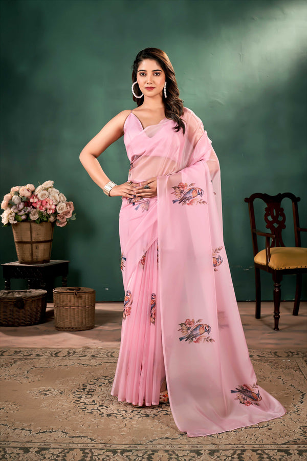 Pure Silk Organza saree With Beautiful Print