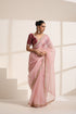 Baby Pink Crush Silk Saree with Golden Lace