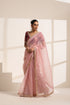 Baby Pink Crush Silk Saree with Golden Lace