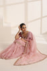 Baby Pink Crush Silk Saree with Golden Lace