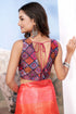 Multi Color Patola Design With V neck Blouse