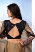 Elegant Black Full-Sleeve Sequined Blouse
