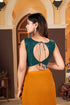 Elegant Green Sequined Sleeveless Blouse