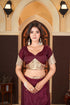 Maroon Blouse with Golden Lampi Detailing