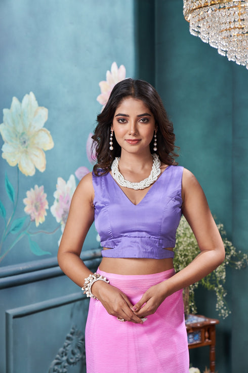 purple Cutout Blouse