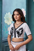 Elegant White & Black Designer Blouse