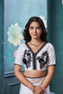 Elegant White & Black Designer Blouse