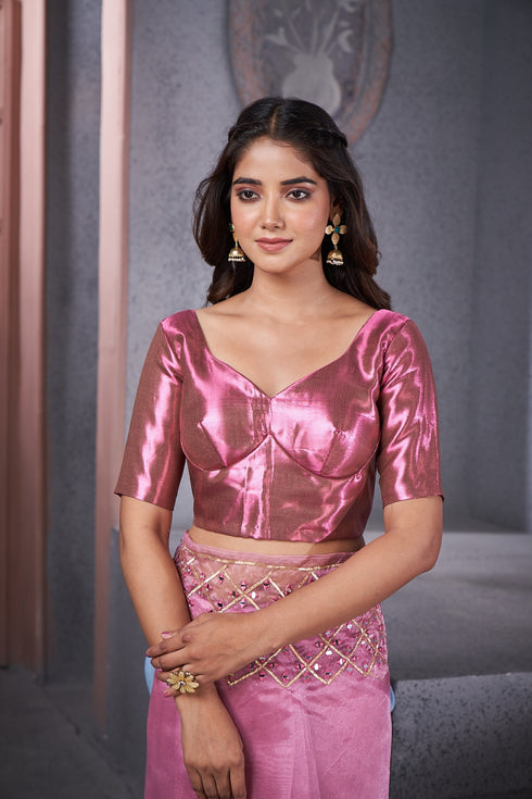 Banarasi Silk Maroon Blouse