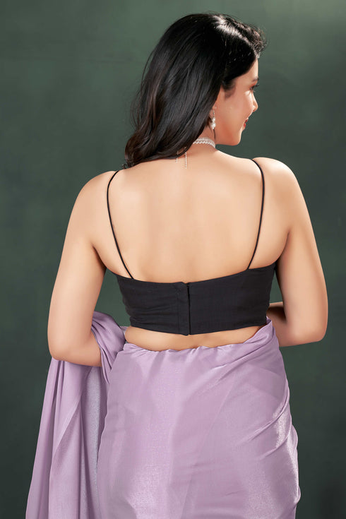 Black Cotton Round Neck Sleeveless Plain Blouse