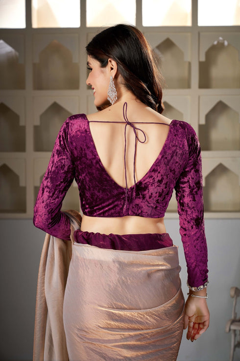 Blouse- Stretchy wine & Work Long Sleeve Blouse