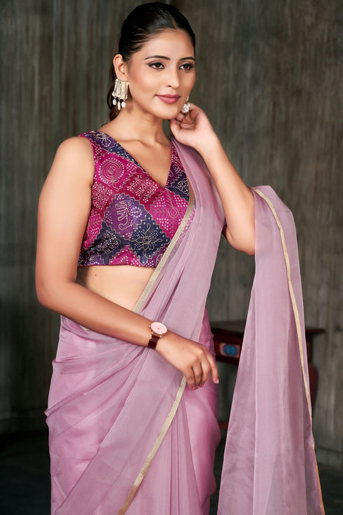 Multi Color Bandhej Design With Embroidered Work