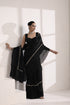 Black Crush Saree with Shimmer Border