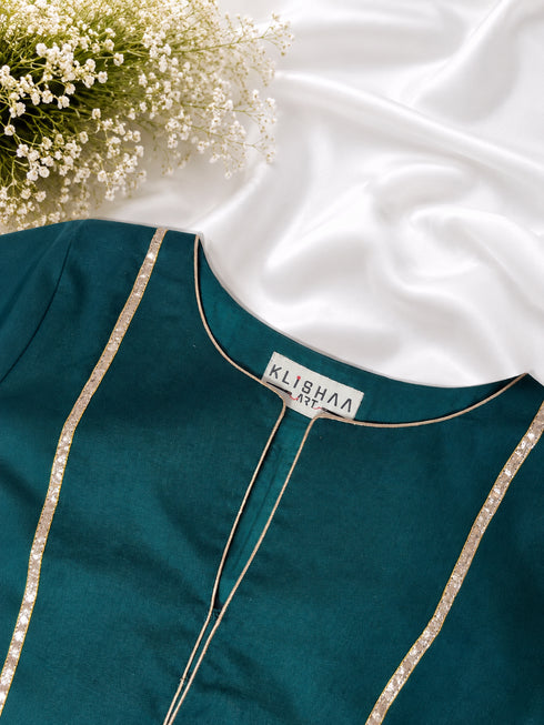 Teal Minimalist Designer Blouse