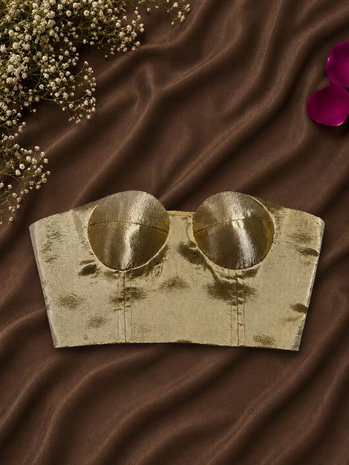 Gold Metallic Corset Blouse