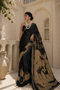 Midnight Botanica floral Printed Saree