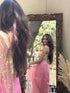 Pink Glass Tissue Organza Gotta Patti Saree