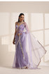 Purple Organza Saree with Silver Border