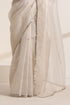 Ivory Crush Saree with Silver Border