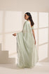 Light Green Silk Saree with Silver Border