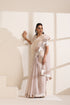 Cream Organza Saree with Silver Border