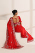 Red Pure Silk Saree with Colorful Embroidery
