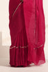 Wine Crush Saree with Shimmer Border